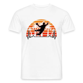 Handballer Herzschlag Retro Handball Handballteam - Männer T-Shirt - Weiß - Vorne - AI Model Male 178 dark (178cm)