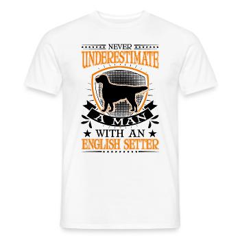Setter anglais Homme Setter anglais - T-shirt homme - blanc - Devant - AI Model Male 178 dark (178cm)