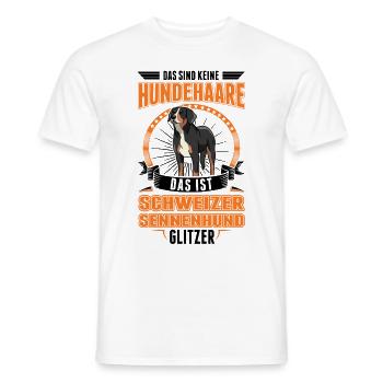 Großer Schweizer Sennenhund Glitzer - Männer T-Shirt - Weiß - Vorne - AI Model Male 178 dark (178cm)