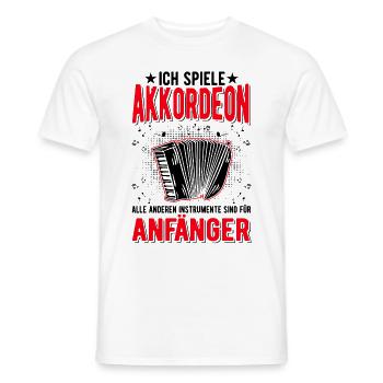 Akkordeon Ziehharmonika Akkordeonist - Männer T-Shirt - Weiß - Vorne - AI Model Male 178 dark (178cm)