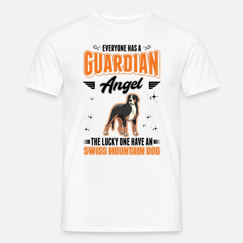 Großer Schweizer Sennenhund Schutzengel - Männer T-Shirt - Weiß