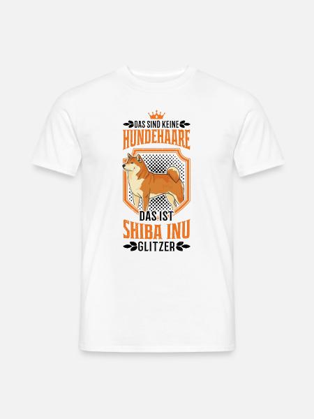 Shiba Inu Glitzer - Männer T-Shirt - Weiß