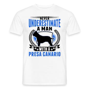 Presa Canario Mann Dogo Canario - Männer T-Shirt - Weiß - Vorne - AI Model Male 178 dark (178cm)