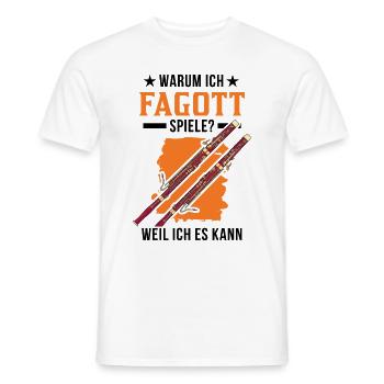 Warum ich Fagott spiele? Weil ich es kann - Männer T-Shirt - Weiß - Vorne - AI Model Male 178 dark (178cm)