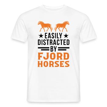 Facilement distrait par Fjord Horses Fjord Horse - T-shirt homme - blanc - Devant - AI Model Male 178 dark (178cm)