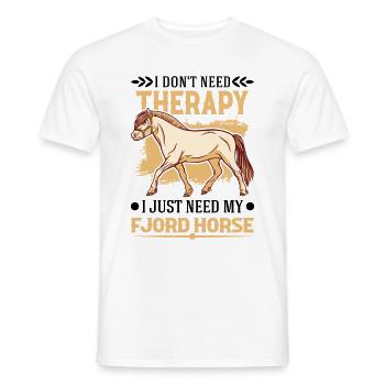 Fjord Horse Therapy Cheval norvégien Cheval Fjord - T-shirt homme - blanc - Devant - AI Model Male 178 dark (178cm)