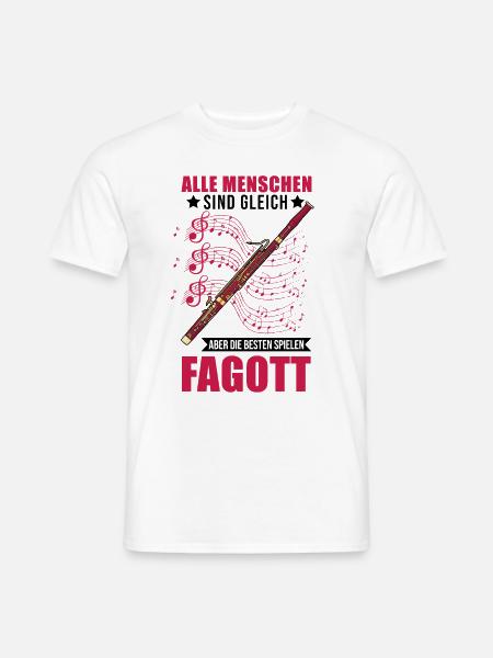 Fagott Fagottist Fagottspieler - Männer T-Shirt - Weiß