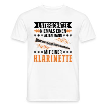 Klarinette Alter Mann Musiker Alter Klarinettist - Männer T-Shirt - Weiß - Vorne - AI Model Male 178 dark (178cm)