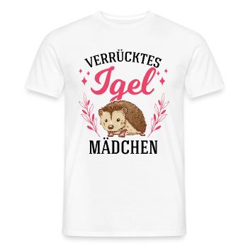 Verrücktes Igel Mädchen Stacheligel - Männer T-Shirt - Weiß - Vorne - AI Model Male 178 dark (178cm)