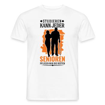 Altenpflegerin Studieren Spruch Altenheim - Männer T-Shirt - Weiß - Vorne - AI Model Male 178 dark (178cm)