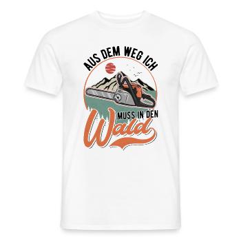 Aus dem Weg Ich muss in den Wald Baumfäller - Männer T-Shirt - Weiß - Vorne - AI Model Male 178 dark (178cm)