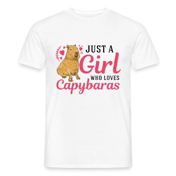 Just a girl who loves capybaras capybara - Men's T-Shirt - white - Front - AI Model Male 178 dark (178cm)