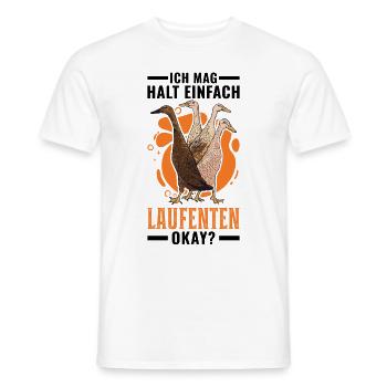 Ich mag halt einfach Laufenten okay - Männer T-Shirt - Weiß - Vorne - AI Model Male 178 dark (178cm)