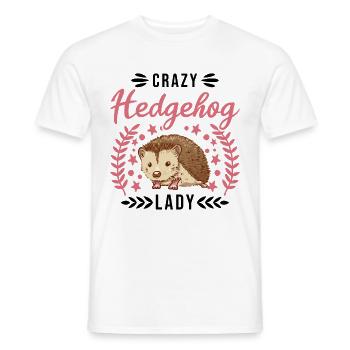Crazy Hedgehog lady Hedgehog Orgue épineux - T-shirt homme - blanc - Devant - AI Model Male 178 dark (178cm)