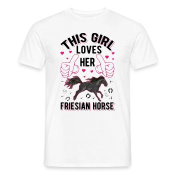 Friesian Horse Girl Friesenpferd Friesen Pferd - Männer T-Shirt - Weiß - Vorne - AI Model Male 178 dark (178cm)