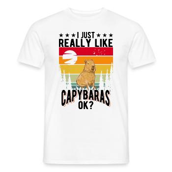 I just really like Capybaras capybara - Men's T-Shirt - white - Front - AI Model Male 178 dark (178cm)
