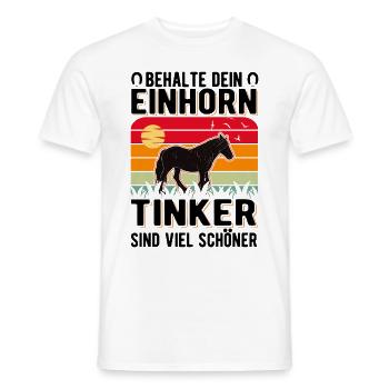 Irish Tinker Pferd Einhorn Tinkerpferd - Männer T-Shirt - Weiß - Vorne - AI Model Male 178 dark (178cm)