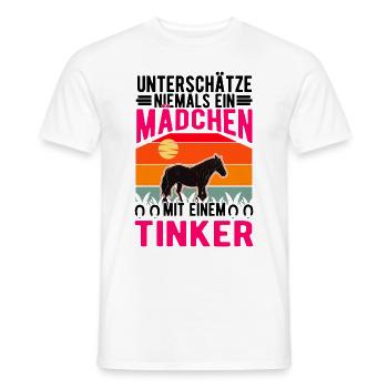 Irish Tinker Pferd Mädchen Tinkerpferd - Männer T-Shirt - Weiß - Vorne - AI Model Male 178 dark (178cm)