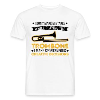 Trombone Trombone Trombone Joueur Tromboniste - T-shirt homme - blanc - Devant - AI Model Male 178 dark (178cm)