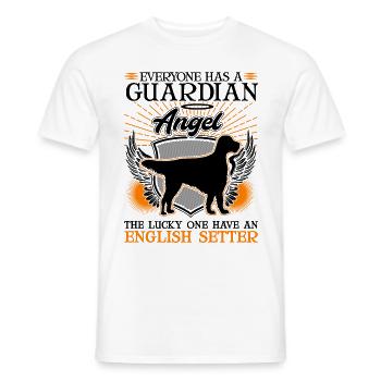 English Setter Guardian Angel Englischer Setter - Men's T-Shirt - white - Front - AI Model Male 178 dark (178cm)