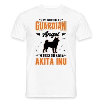Akita Inu Guardian Angel - Männer T-Shirt - Weiß - Vorne - AI Model Male 178 dark (178cm)