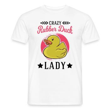 Crazy Rubber Duck Lady Gummiente - Men's T-Shirt - white - Front - AI Model Male 178 dark (178cm)
