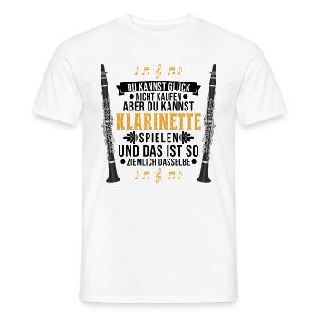 Klarinette Glück Klarinettist - Männer T-Shirt - Weiß - Vorne - AI Model Male 178 dark (178cm)