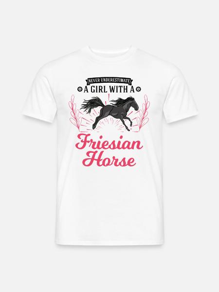 Cheval frison Fille Cheval frison Cheval frison - T-shirt homme - blanc