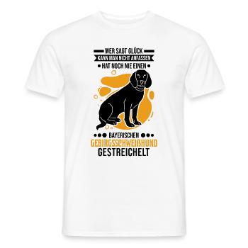 Bayerischer Gebirgsschweißhund Glück BGS - Männer T-Shirt - Weiß - Vorne - AI Model Male 178 dark (178cm)