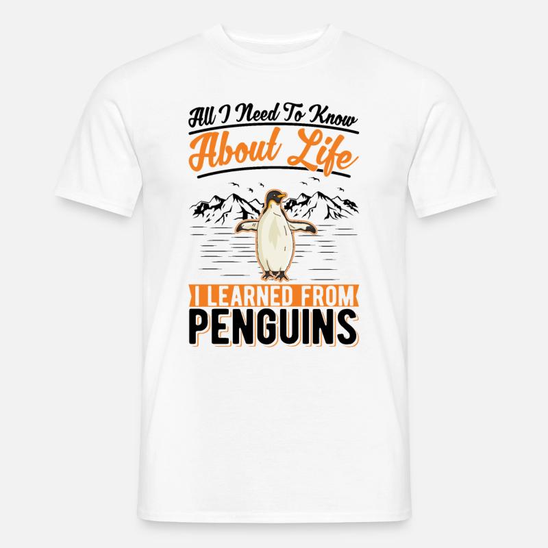 Pinguin Spruch Penguin - Männer T-Shirt - Weiß