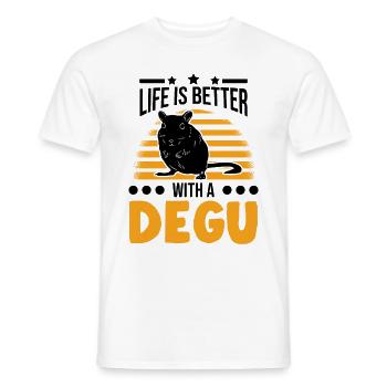 Life is better with an Degu - Männer T-Shirt - Weiß - Vorne - AI Model Male 178 dark (178cm)
