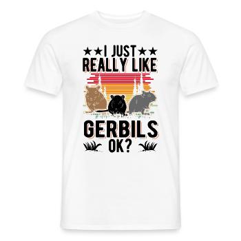 J’aime vraiment gerbilles, d’accord? Gerbille - T-shirt homme - blanc - Devant - AI Model Male 178 dark (178cm)