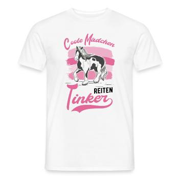 Coole Mädchen reiten Tinker Irish Tinker - Männer T-Shirt - Weiß - Vorne - AI Model Male 178 dark (178cm)