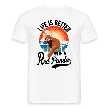 La vie est meilleure avec un panda roux roter panda - T-shirt homme - blanc - Devant - AI Model Male 178 dark (178cm)