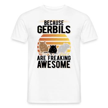 Parce que les gerbilles sont des gerbilles impressionnantes - T-shirt homme - blanc - Devant - AI Model Male 178 dark (178cm)