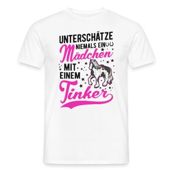 Unterschätze niemals ein Mädchen mit einem Tinker - Männer T-Shirt - Weiß - Vorne - AI Model Male 178 dark (178cm)