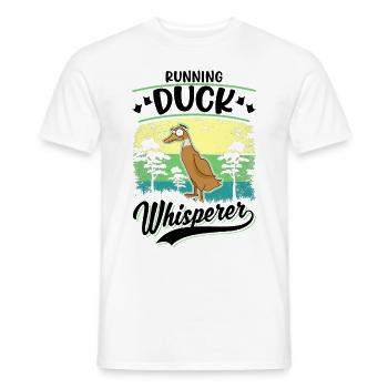 Running Duck Whisperer Laufente - Men's T-Shirt - white - Front - AI Model Male 178 dark (178cm)