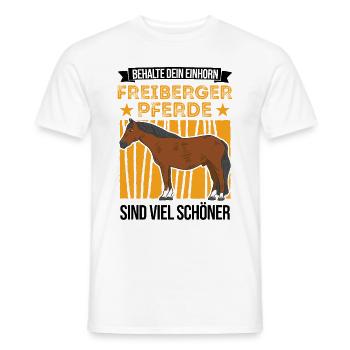 Freiberger Pferd Einhorn - Männer T-Shirt - Weiß - Vorne - AI Model Male 178 dark (178cm)