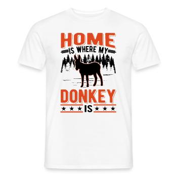 Home is where my Donkey is Maustier Esel - Men's T-Shirt - white - Front - AI Model Male 178 dark (178cm)
