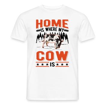 Home is where my Cow is Kuh Rinderzüchter - Männer T-Shirt - Weiß - Vorne - AI Model Male 178 dark (178cm)