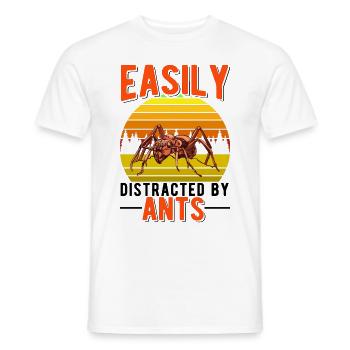 Easily distracted by Ants Anthill Ants - Men's T-Shirt - white - Front - AI Model Male 178 dark (178cm)