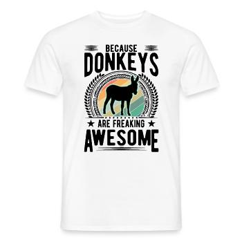 Because Donkeys are freaking awesome Donkey - Men's T-Shirt - white - Front - AI Model Male 178 dark (178cm)
