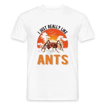 J’aime vraiment Ants Anthill Ant - T-shirt homme - blanc - Devant - AI Model Male 178 dark (178cm)