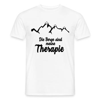 Mountains Are My Therapy Saying Gift Climbing - Men's T-Shirt - white - Front - AI Model Male 178 dark (178cm)
