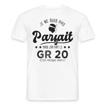 parfait jai fait le GR20 randonnée traversée corse - T-shirt homme - blanc - Devant - AI Model Male 178 dark (178cm)