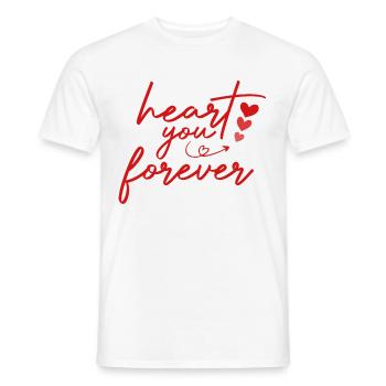 Heart You Forever - T-shirt homme - blanc - Devant - AI Model Male 178 dark (178cm)