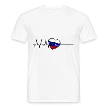 Russie Heartbeat - T-shirt homme - blanc - Devant - AI Model Male 178 dark (178cm)