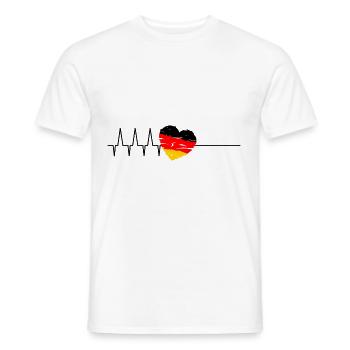 German Heartbeat - Men's T-Shirt - white - Front - AI Model Male 178 dark (178cm)