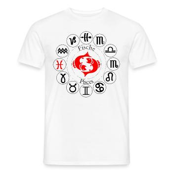 star signs fish - Men's T-Shirt - white - Front - AI Model Male 178 dark (178cm)