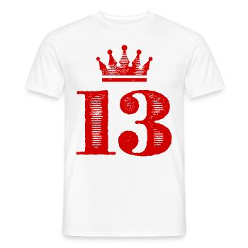 13 Zahl Krone - Männer T-Shirt - Weiß - Vorne - AI Model Male 178 dark (178cm)